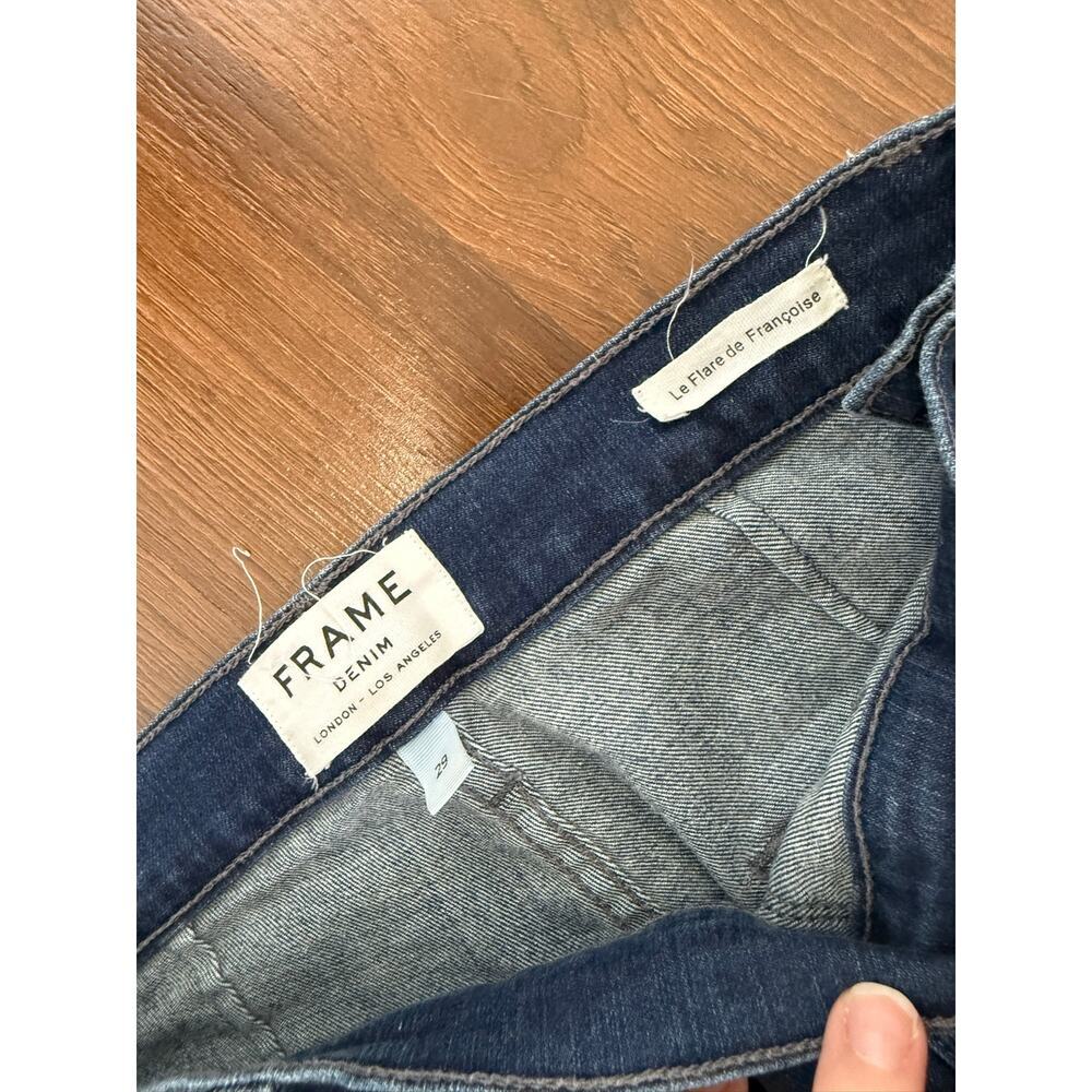 Frame Le Flare De Francoise Jeans Sz 29 Mid Rise Raw Hem PReppy Casual Boho - Picture 5 of 7